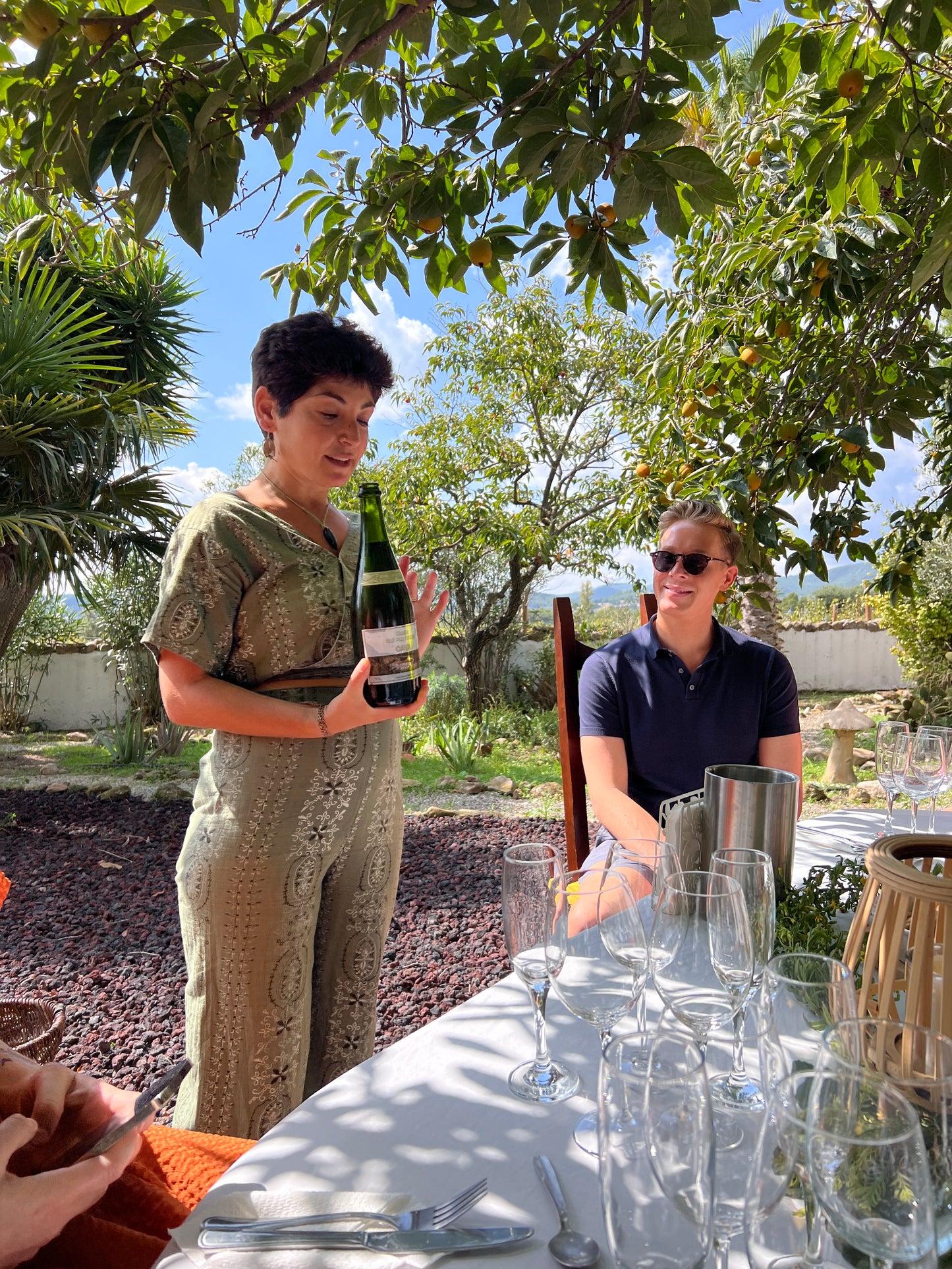 Wine Tasting underneath a Lemon Tree